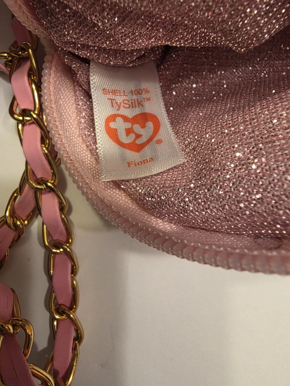 Ty Pink Plush Kitty Crossbody Bag with Glitter Ears